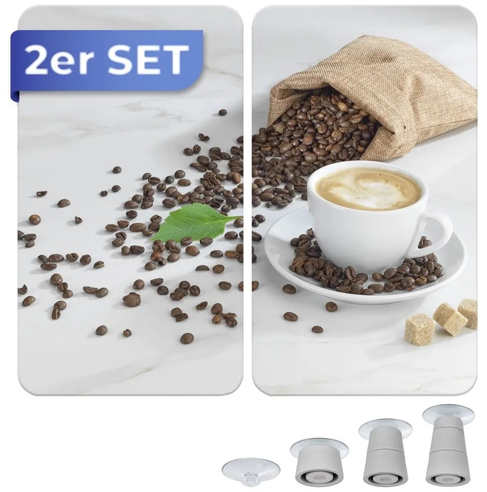 Edzett üveg tűzhely fedőlap szett 2 db-os 52x30 cm Café Aromatica – Maximex