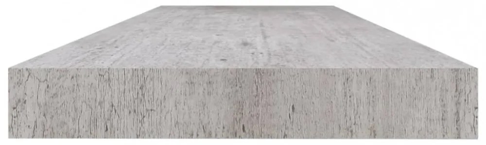 4 db betonszürke MDF lebegő fali polc 120 x 23,5 x 3,8 cm