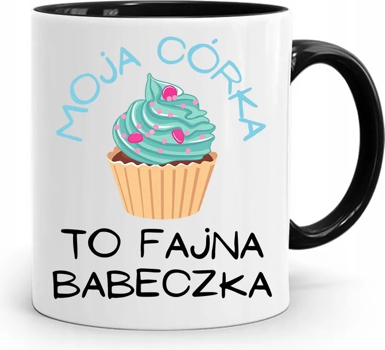 Bögre Fekete Ajándék Lányának Hűvös Muffin nyomott mintával