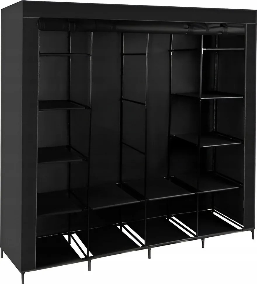 Ruhhy 23740 Dupla gardróbszekrény 170 x 170 x 42 cm fekete