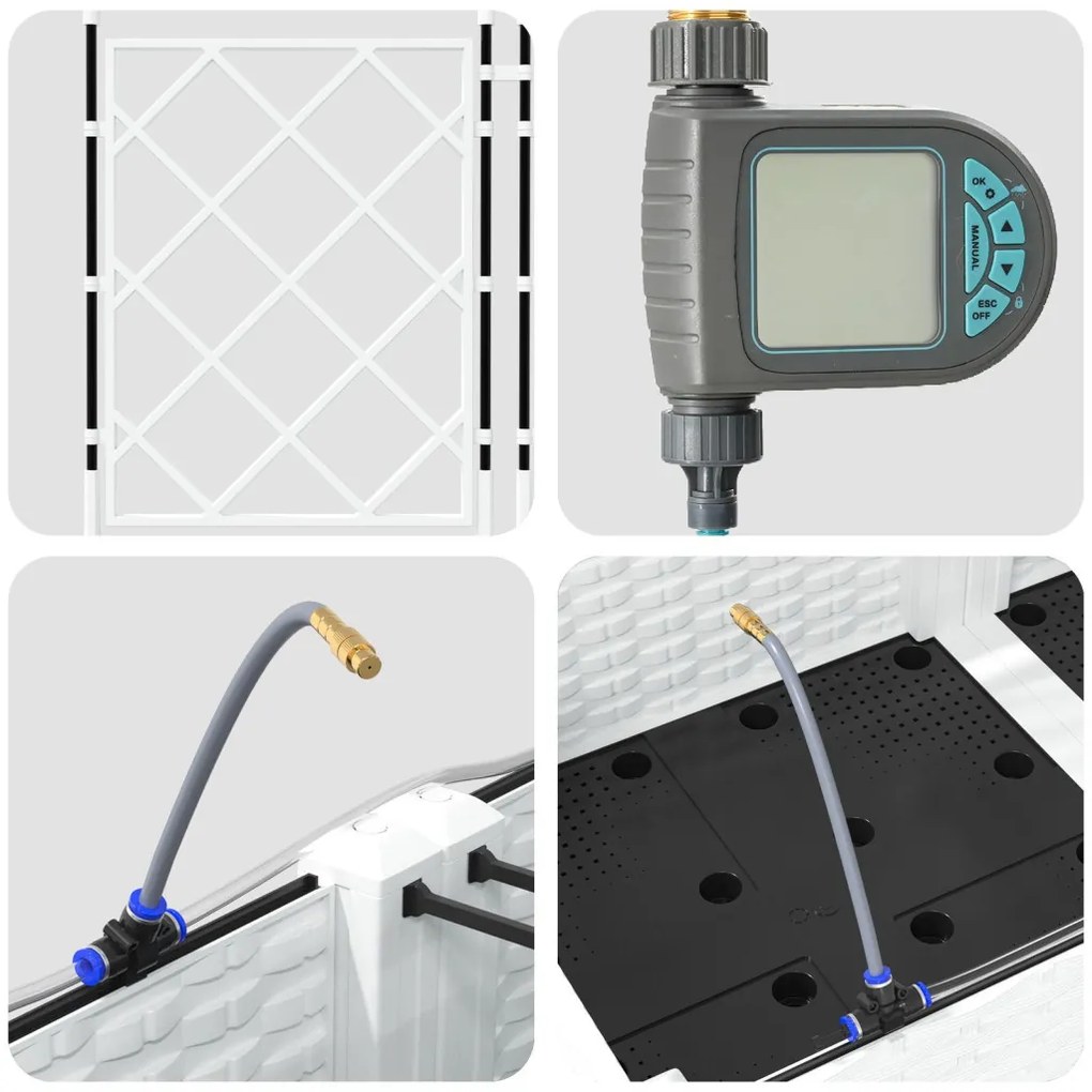 Kerti ültetők Fehér 120 x 120 x 126 cm Acél