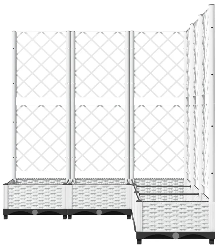 fehér polipropilén rácsos kerti ültetőláda 120 x 120 x 121,5 cm