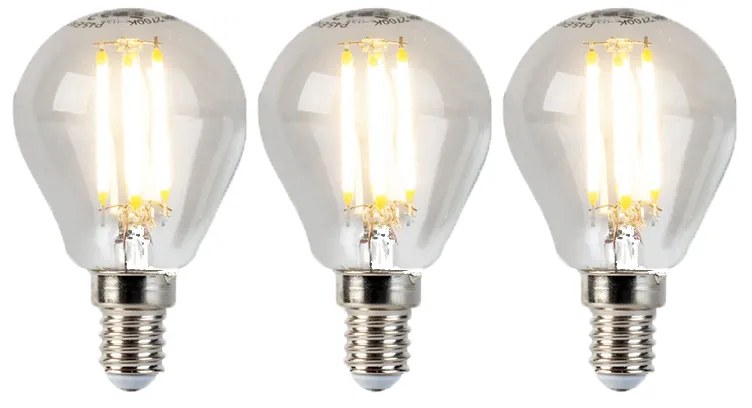 3 db E14-es szabályozható LED gömbizzó készlet P45 5W 470lm 2700K
