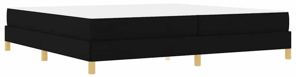 Boxrugós ágy Fekete és Barna 200 x 200 cm Textil és mérnöki fa
