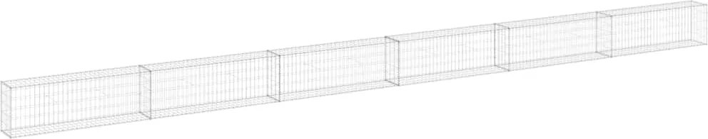 vidaXL horganyzott acél gabion fal fedéllel 900 x 30 x 50 cm