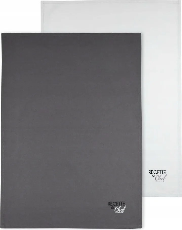 Konyhai törlőkendő Duo szett 2 db törlőkendő 50x70cm szürke ezüst pamut szett