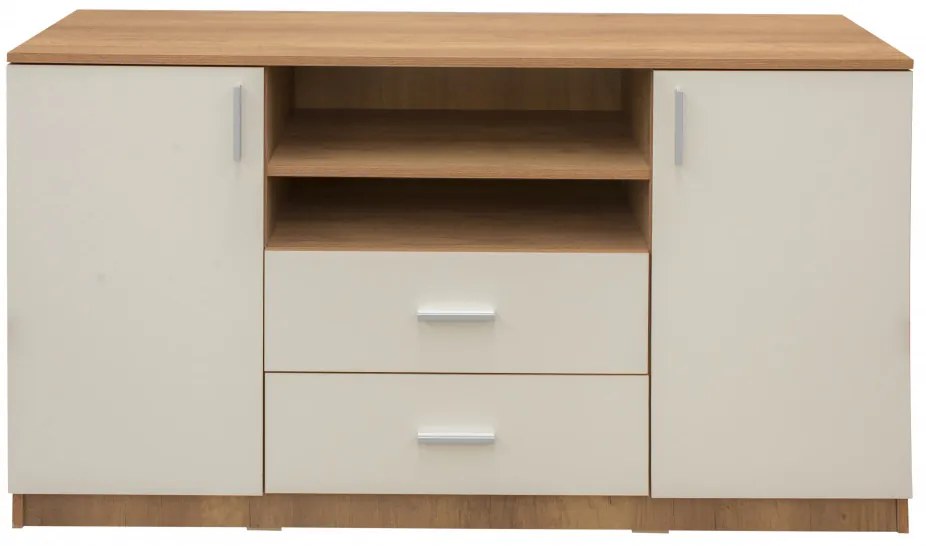 Ponte Komód 2 ajtós + 2 fiókos Vanília - Tölgy