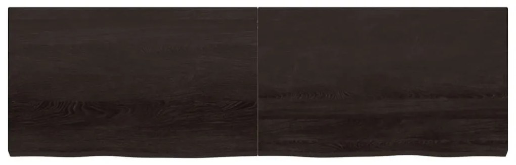 sötétbarna kezelt tömör tölgyfa asztallap 200x60x(2-6) cm