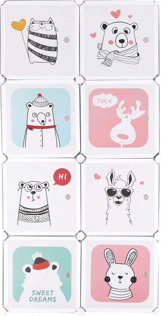 Gyerek moduláris szekrény, szürke/gyerek minta, ATREY