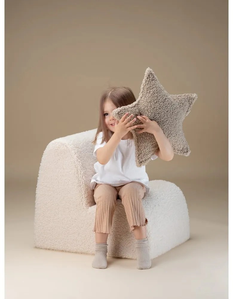 Krémszínű buklé gyerek fotel Cloud – Wigiwama