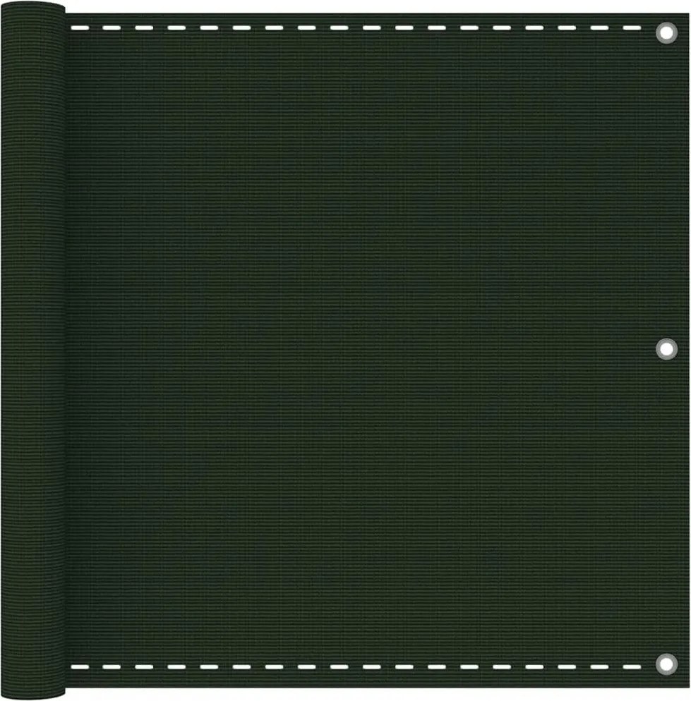 vidaXL sötétzöld HDPE erkélytakaró 90 x 500 cm