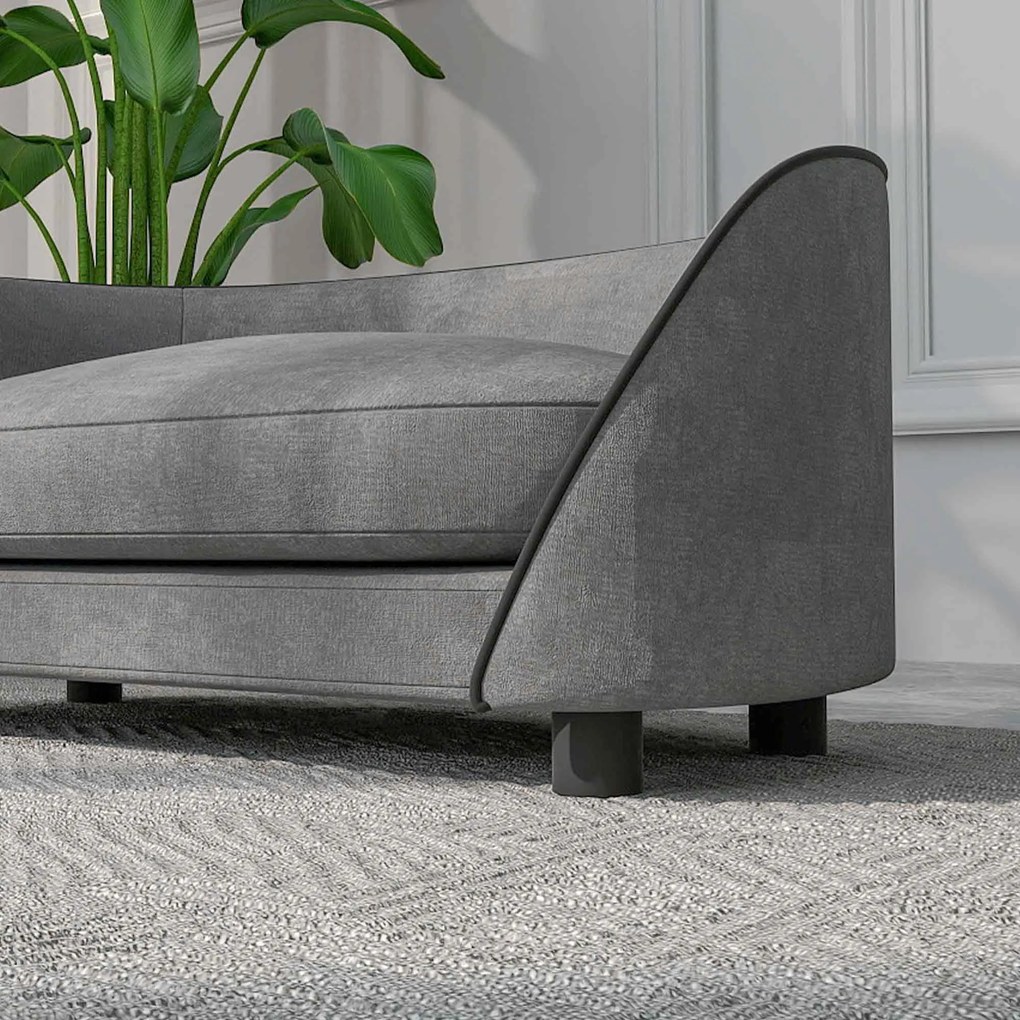 PawHut Kutyabútor, Macskabútor, Puha Párna, Levehető és Mosógépben Mosható Borítás, Holland Plüss Kárpit, Kis és Közepes Méretű Kutyák Számára, Szürke