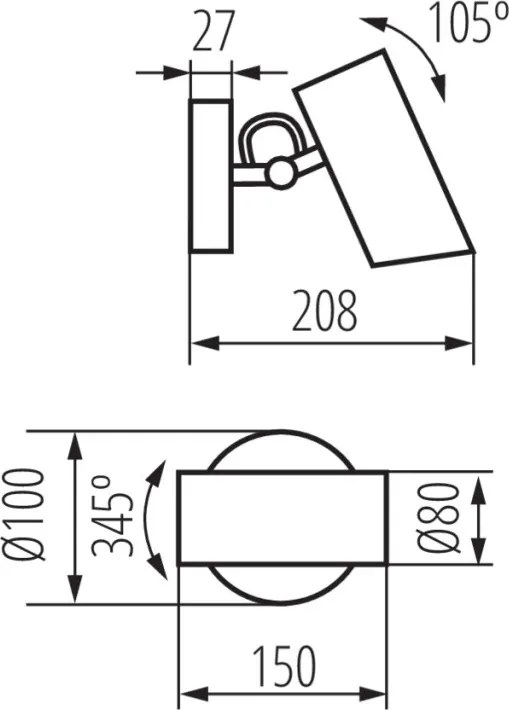 Fali Lámpa Fehér AGZAR EL KANLUX-36255