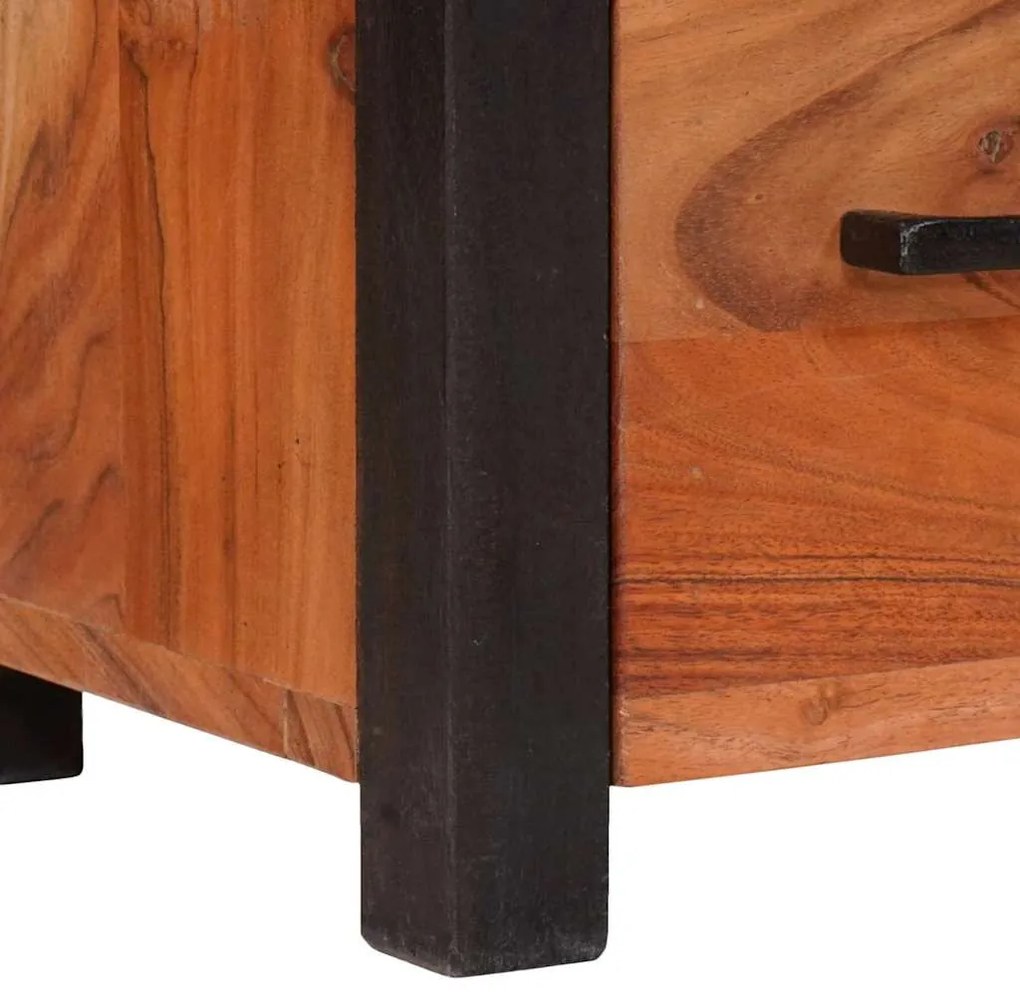 Széf fiókkal 3 pcs Barna 110 x 30 x 75 cm Tömör akácfa