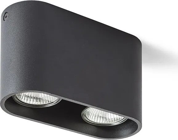 RENDL MANTOVA II stropní matná černá 230V LED GU10 2x7W
