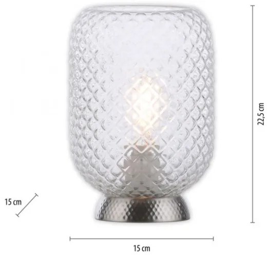 JUST LIGHT. 14906-55 - Asztali lámpa REISHI 1xE27/40W/230V króm