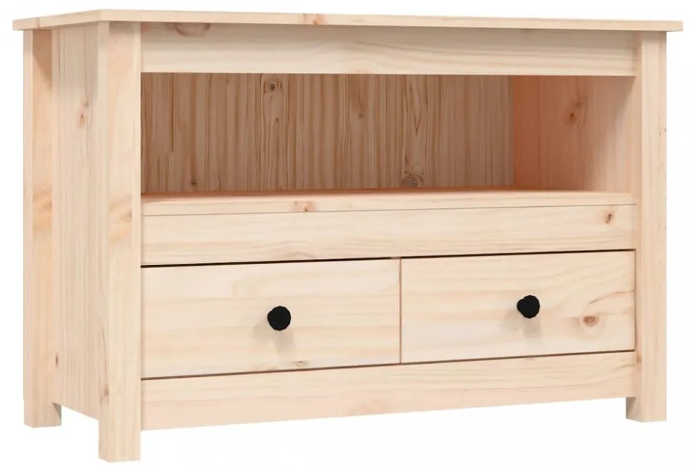 tömör fenyőfa TV-szekrény 79 x 35 x 52 cm