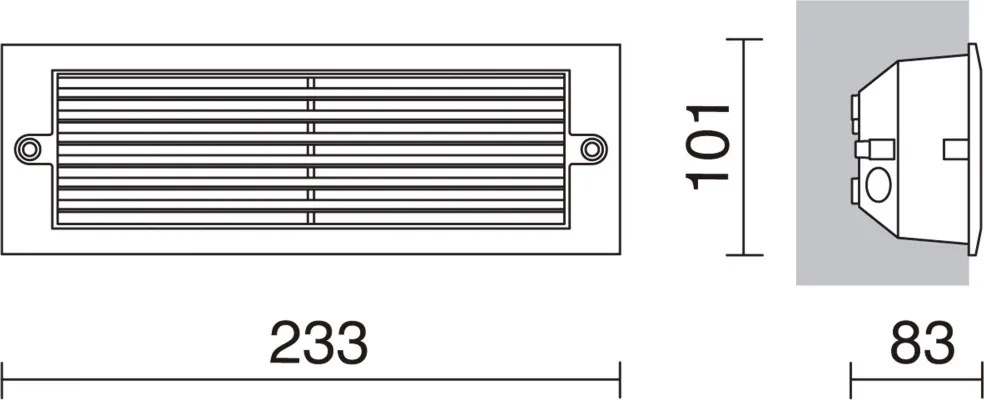 NOVOLUX 350D-G05X1A-30 XALOC Kültéri Falba Építhető Lámpa Fehér E27 IP44