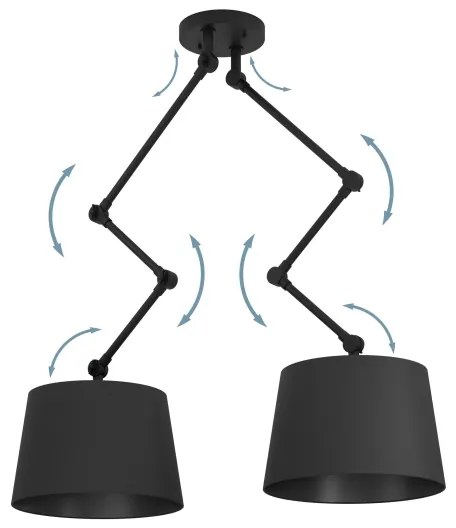 Eglo 390113 - Csillár rúdon PISTUNIO 2xE27/40W/230V fekete
