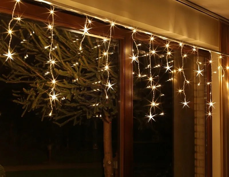 Jégcsap Kültéri 100 Led Lámpa+flash Meleg IP44