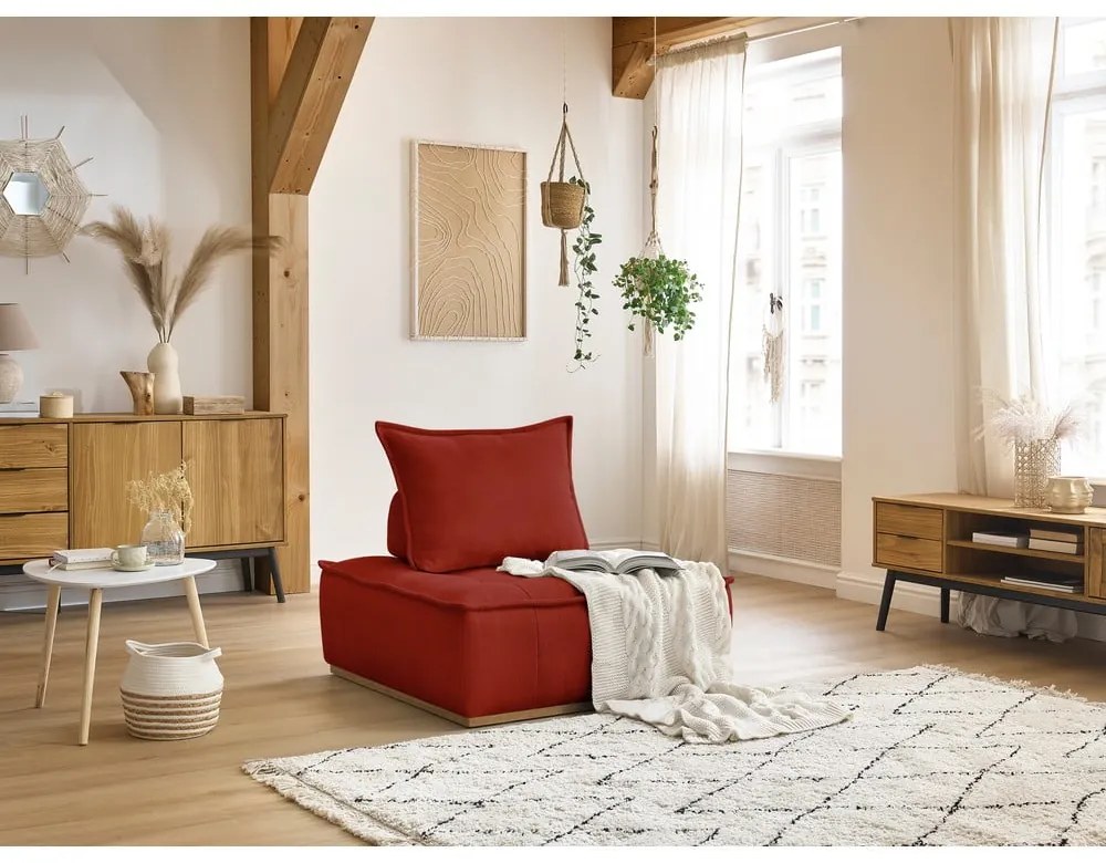 Téglavörös zsenília fotel Elisa – Bobochic Paris
