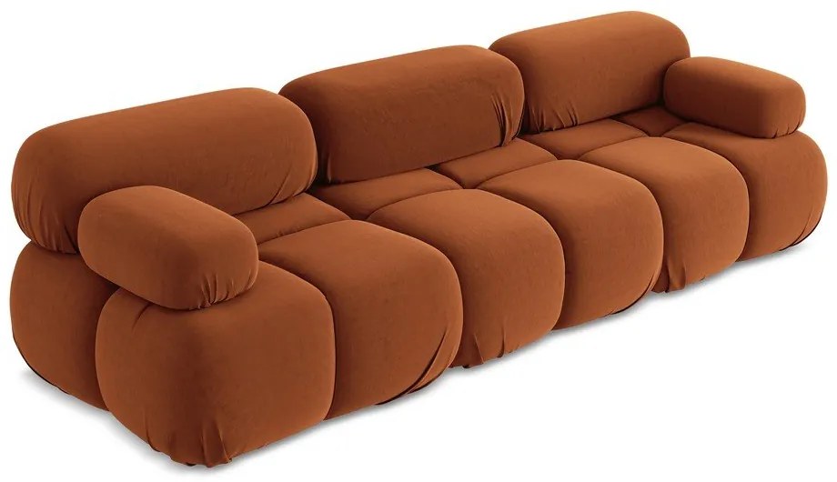 Narancssárga bársony moduláris kanapé 285 cm Lokua – Makamii