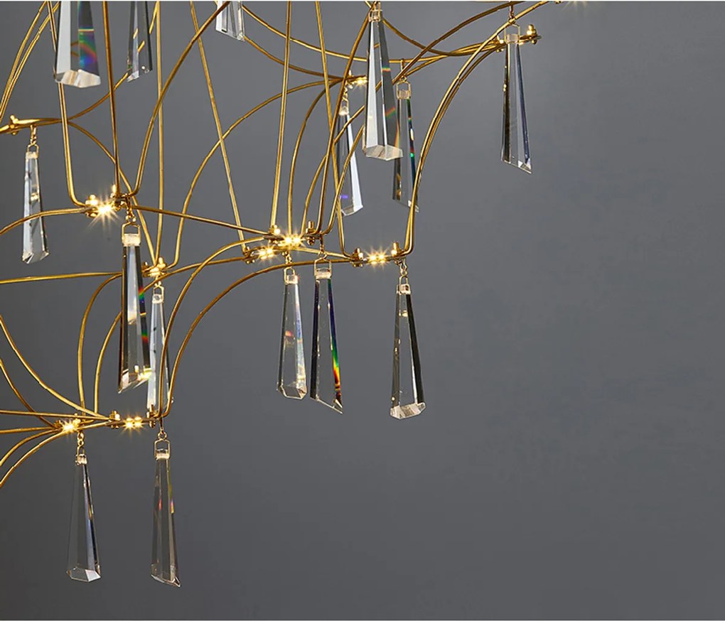 Nova Luce GORO több ágú függeszték, arany, 3000K melegfehér, beépített LED, 1x20W, 2000 lm, 9116820