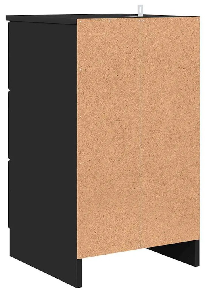 Éjjeliszekrény fiókkal Fekete 38 x 38 x 66 cm Faanyag