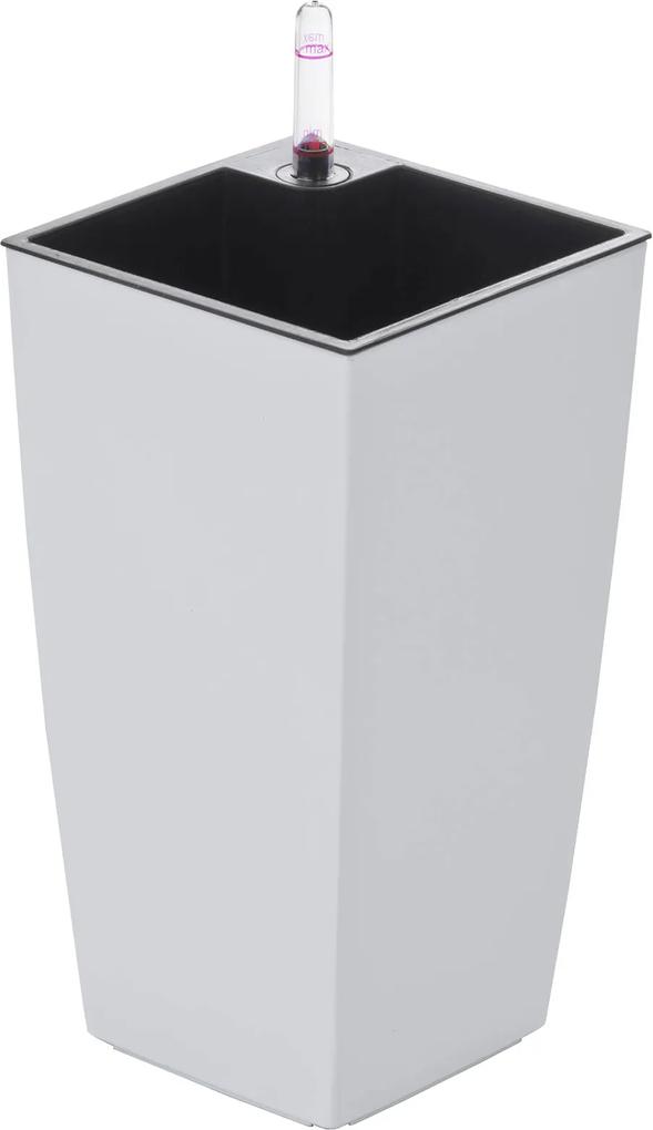 G21 Linea mini önöntöző kaspó, fehér, 26 cm