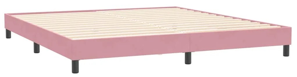 vidaXL rózsaszín bársony rugós ágy matrac nélkül 200x220 cm