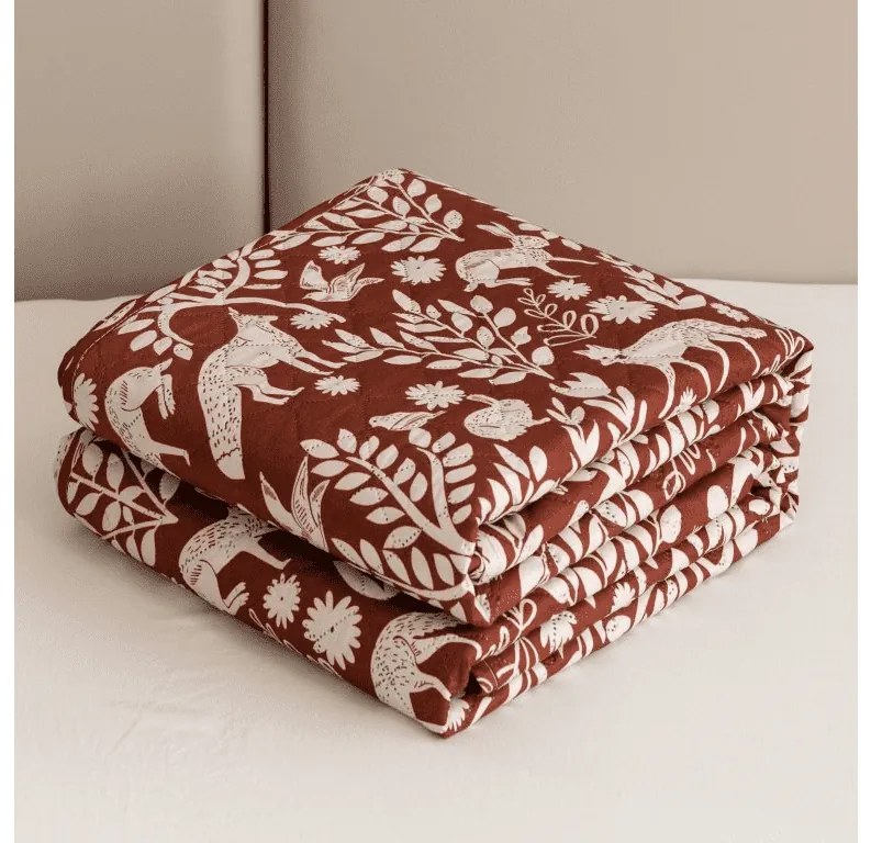 Ágytakaró FOREST ANIMALS barna Méret: 220 x 240 cm