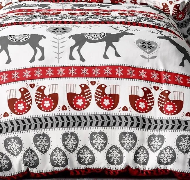 Pamut karácsonyi mintájú ágyneműhuzat Homa ORA ROMANCE 140X200 cm
