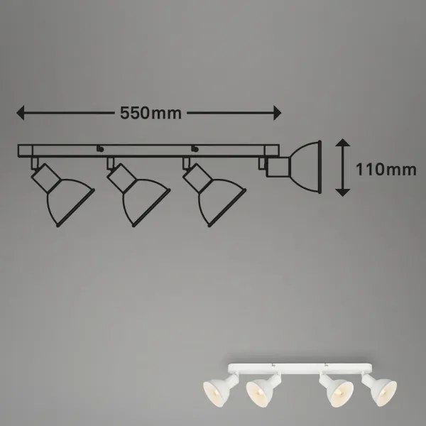 Brilo - Spotlámpa RETRO 4xE14/25W/230V fehér