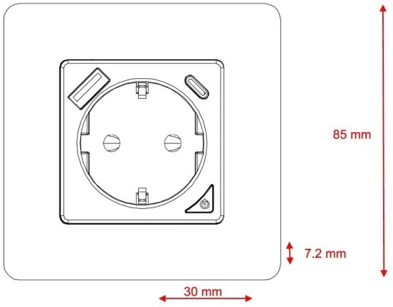 Immax NEO 07800L - Okos konnektor 16A/230V + 1xUSB-A+1xUSB C