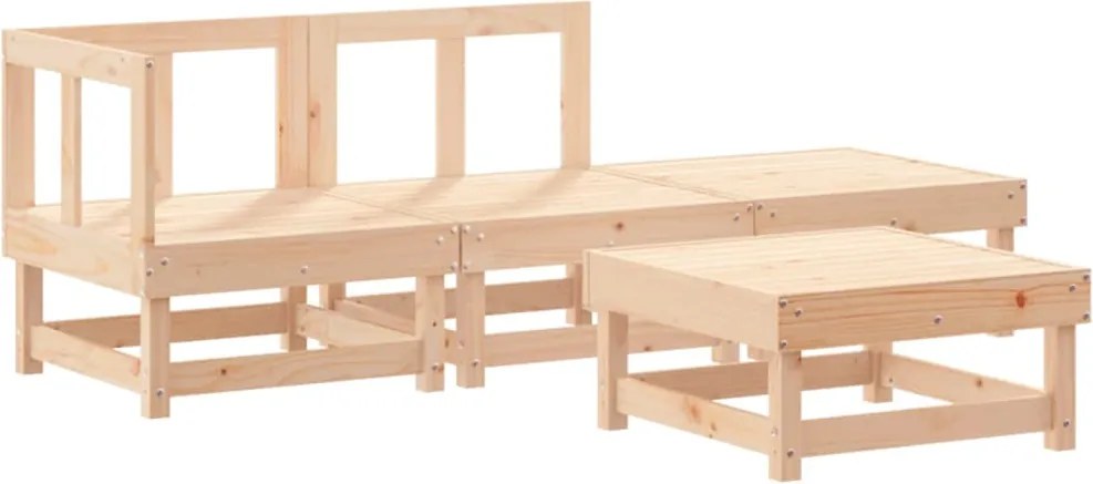 vidaXL 4 részes tömör fenyőfa kerti ülőgarnitúra