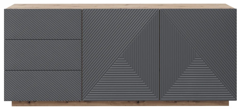 Asha komód 167 cm kétajtós fiókos - artisan / rivier stone matt