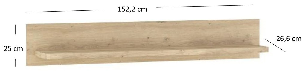 Polc 150 cm Mindi (artisan tölgy). 1053056