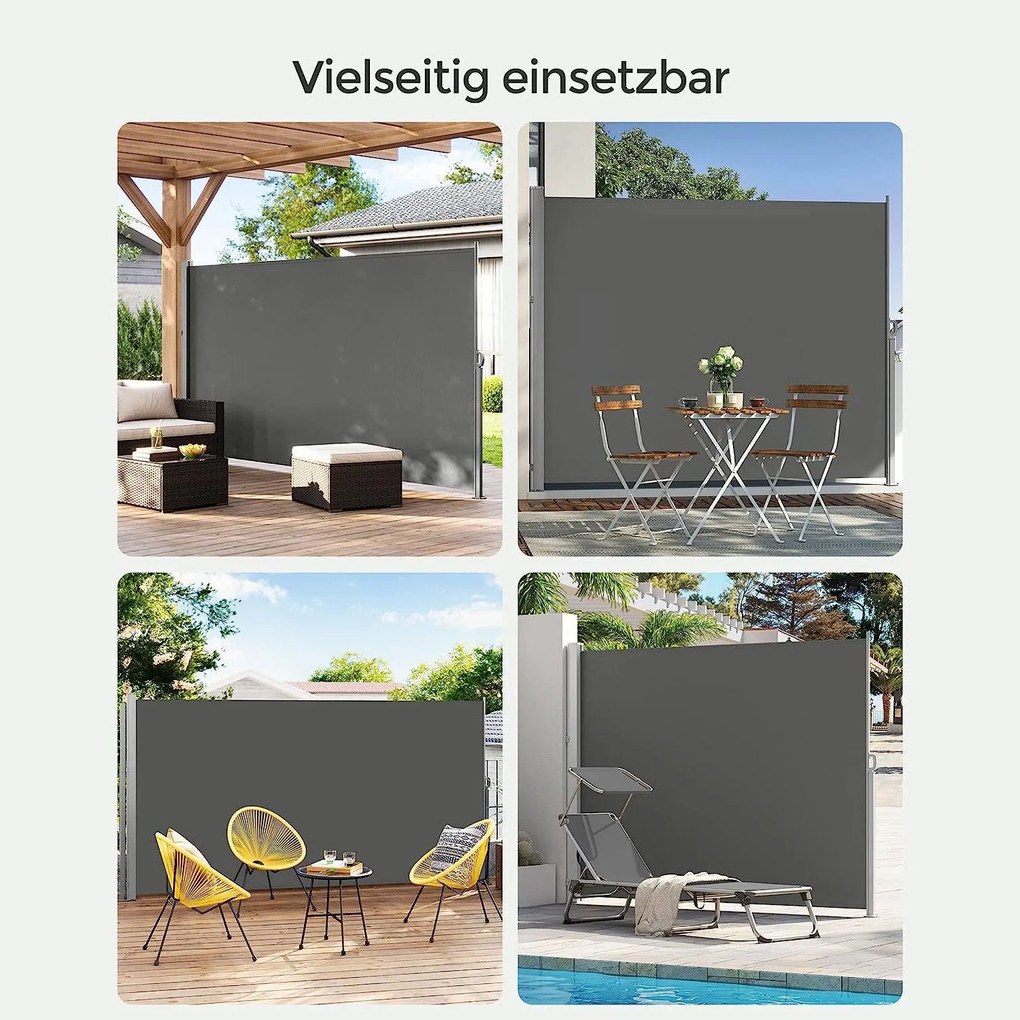 Oldalsó napellenző, 180 x 450 cm, füstszürke