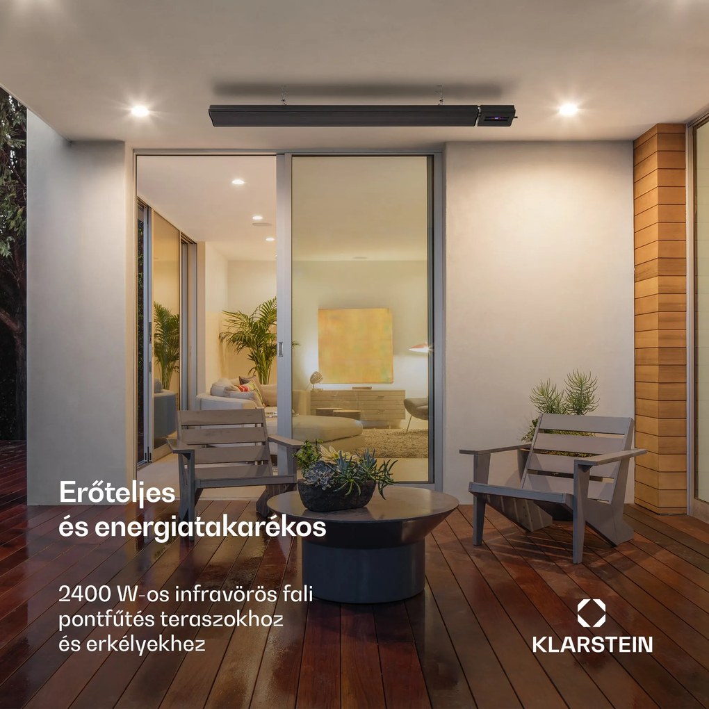 Blumfeldt Cosmic Beam Smart 24, infravörös hősugárzó, 2400 W, vezérlés applikáción keresztül, fekete