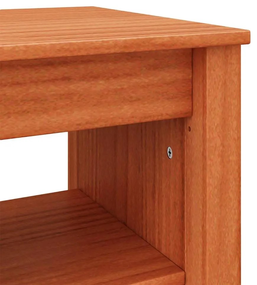 Cipőpad polcokkal Viaszbarna 160 x 36.5 x 50 cm Tömör fenyőfa