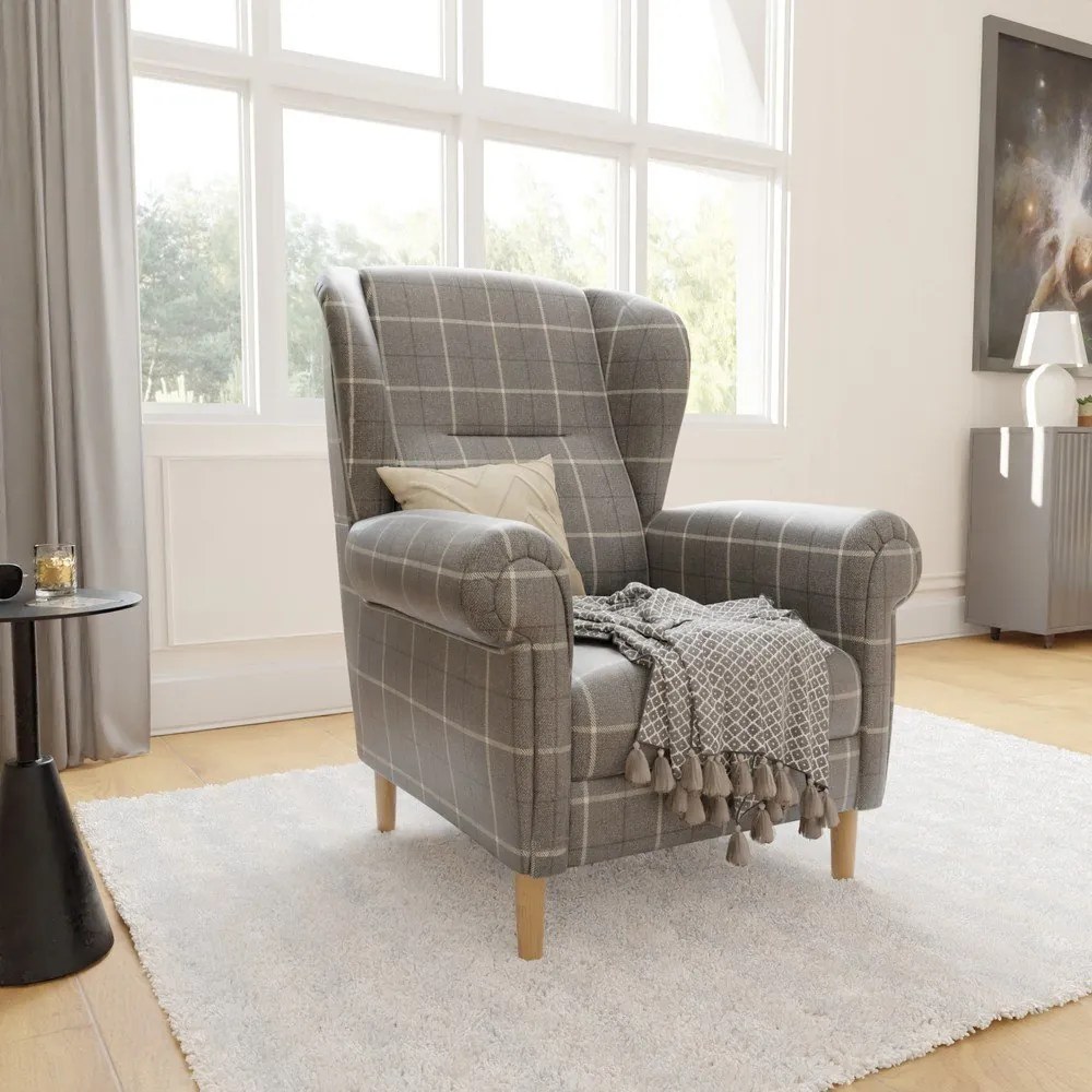 Szürke füles fotel Swan – Ropez