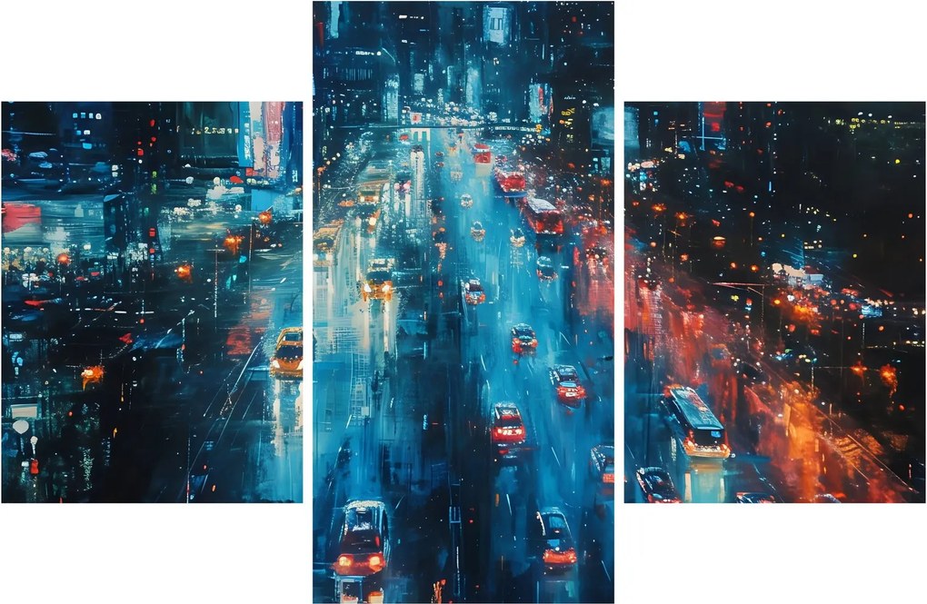Kép - Nagyváros, olajfestmény (90x60 cm)