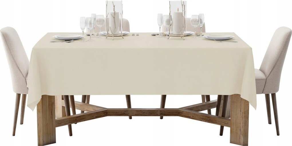 Világos Bézs Abrosz 140x200 Vastag Matt Sima Univerzális Asztalra