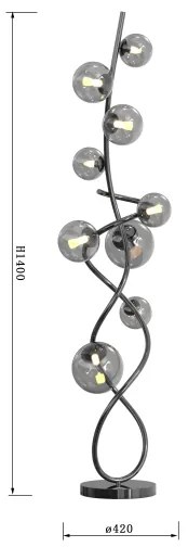 Wofi 3014-905 - LED Állólámpa NANCY 9xG9/3,5W/230V fekete króm