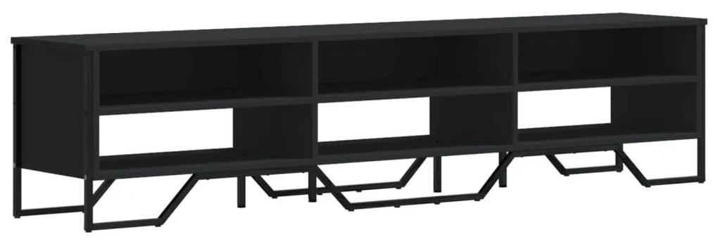 fekete szerelt fa TV-szekrény 180 x 34 x 41 cm