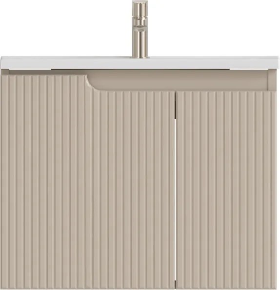 Piramida EURIDIKA fali fürdőszobabútor - műmárvány mosdóval -2 ajtós - PINO BÉZS - 65 x 48 x 53 cm