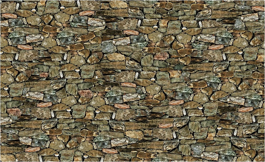 Tapéta Kő fal Kő rusztikus dekoráció szürke-barna 250x175 +ragasztó