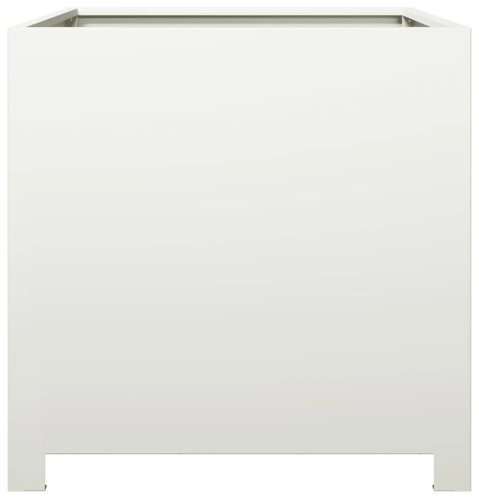 fehér acél kerti virágtartó 50 x 50 x 50 cm