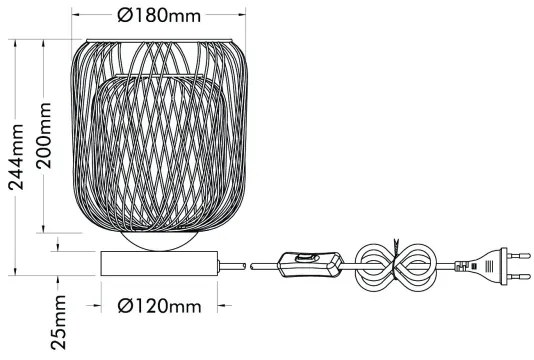 Globo 15965T - DICHTI asztali lámpa 1xE27/40W/230V