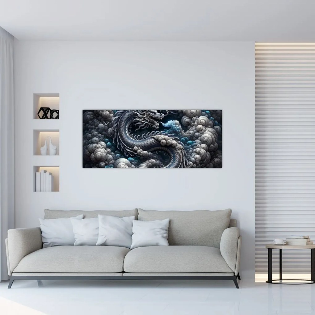 Kép – Sárkány a füstben (120x50 cm)